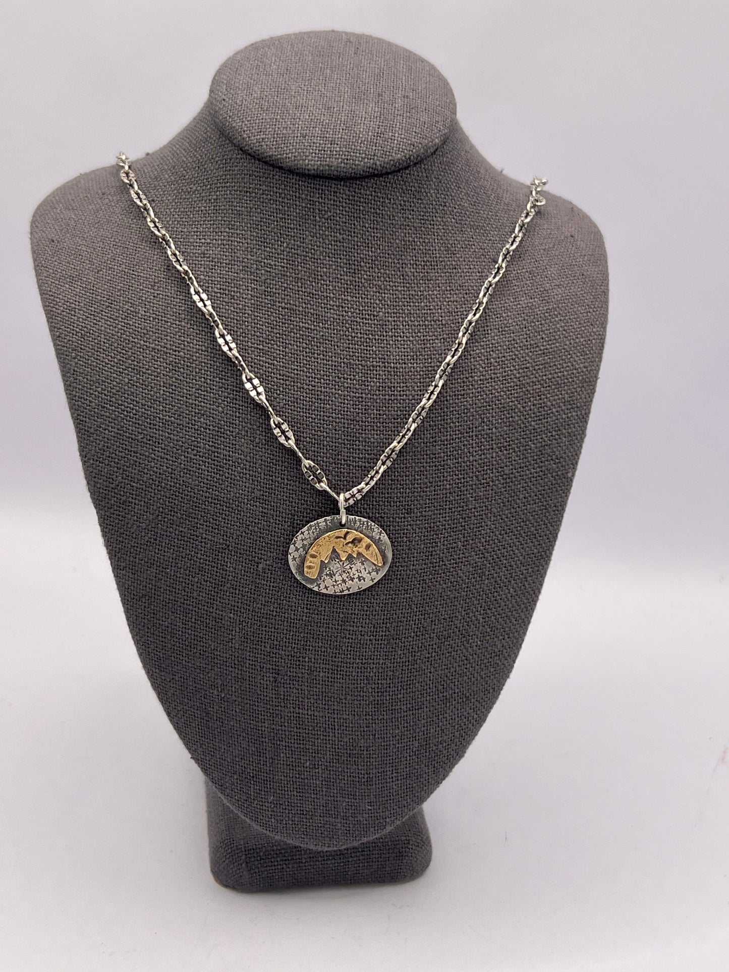 Birds rise to the golden sky necklace