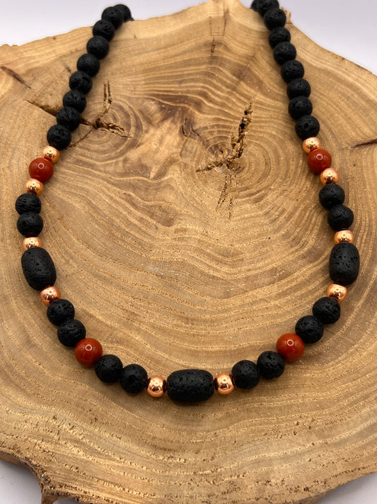 Lava copper explosion necklace