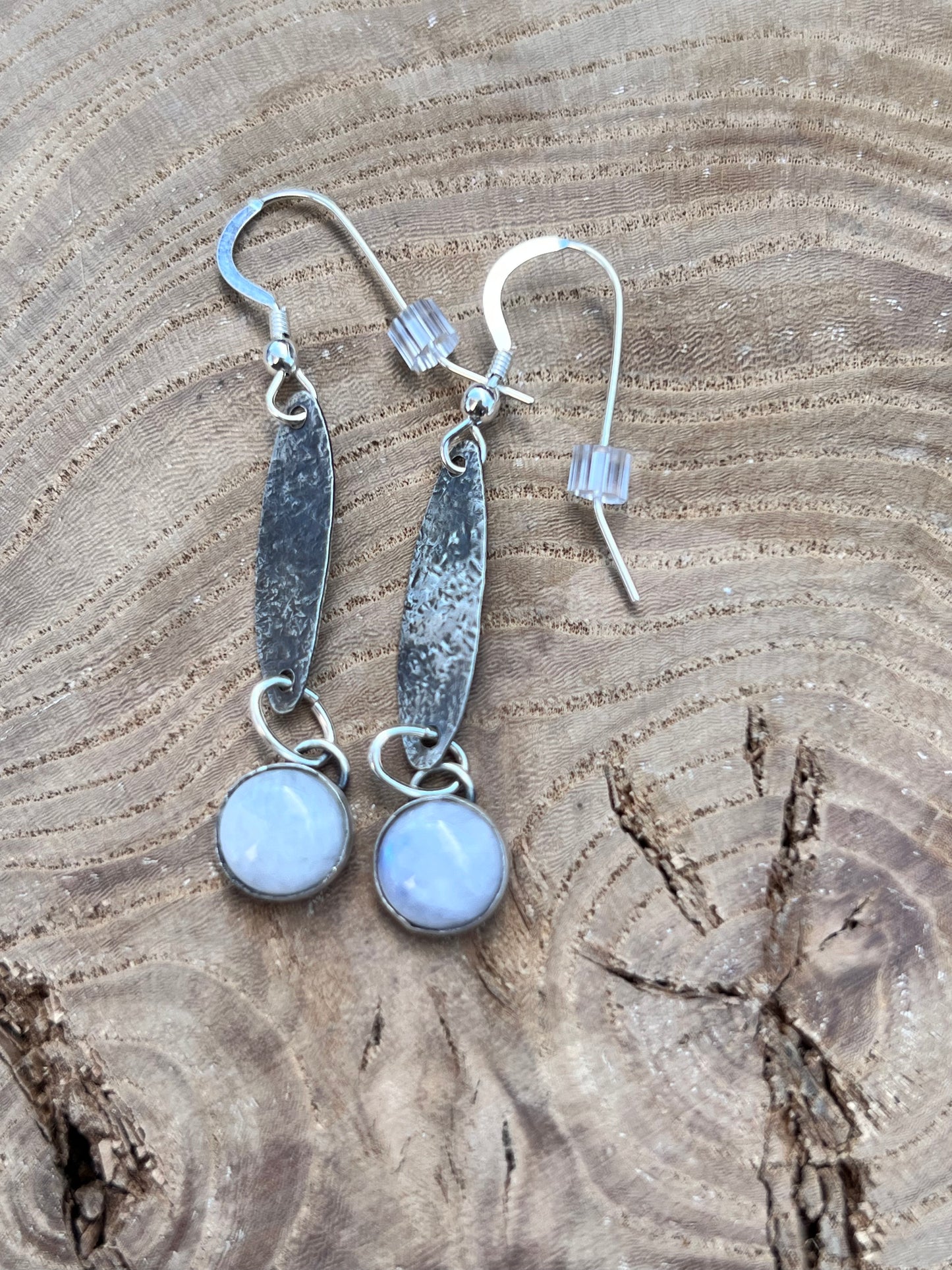 Moonstone long teardrop earrings