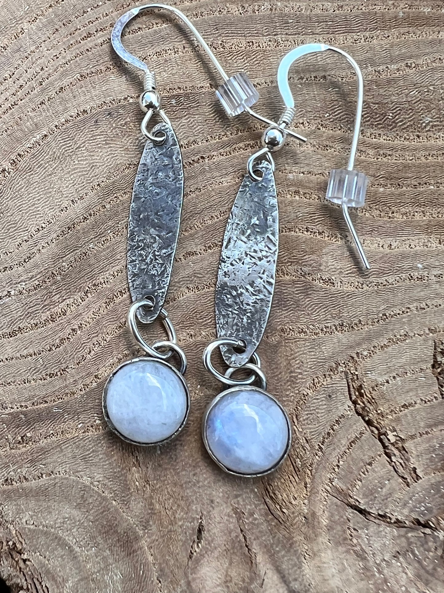 Moonstone long teardrop earrings