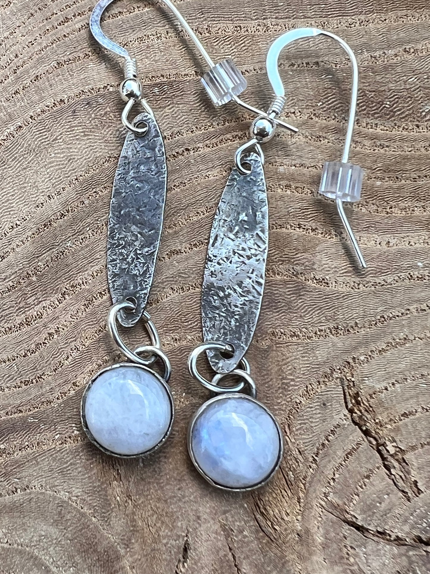 Moonstone long teardrop earrings