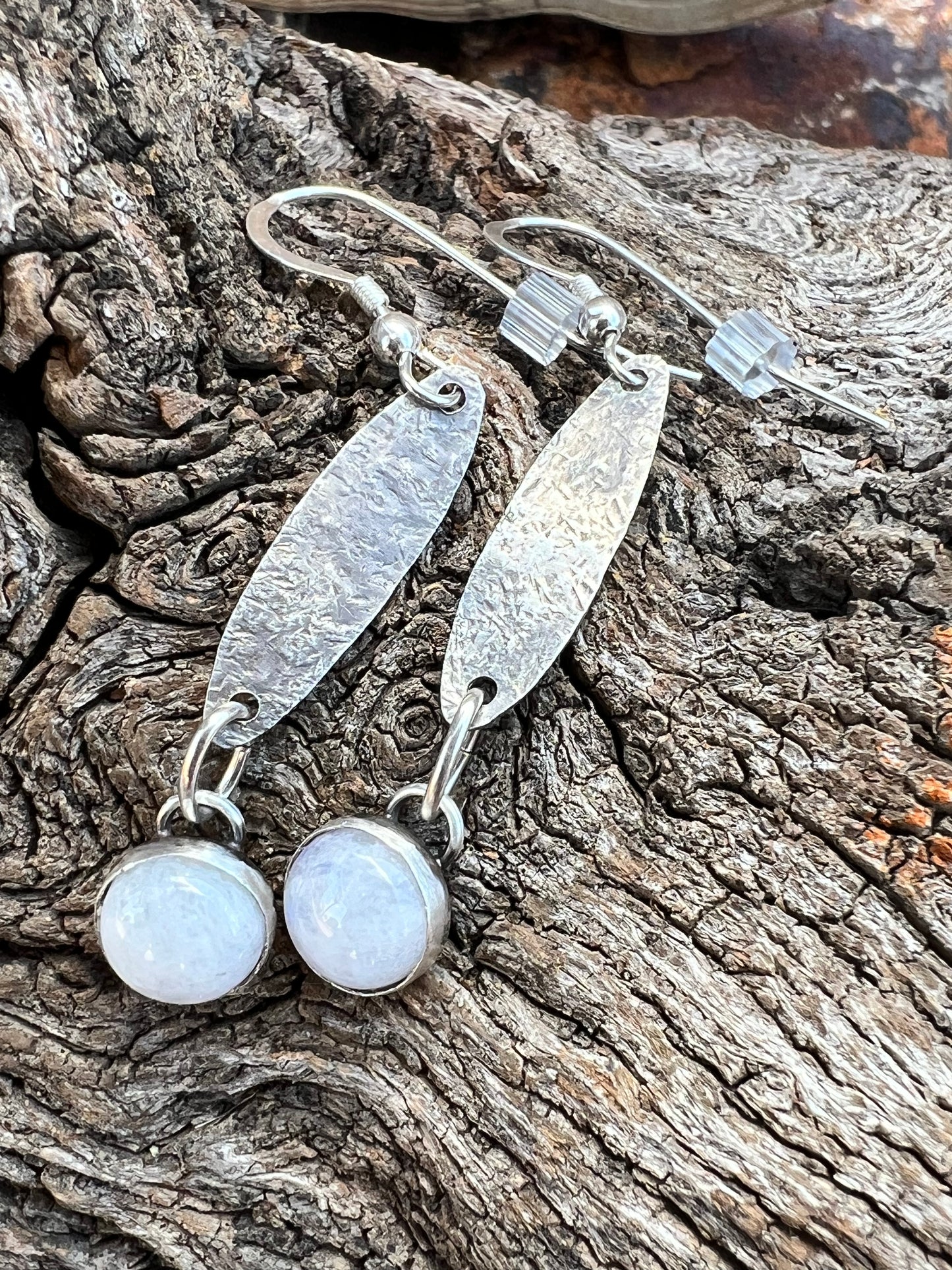 Moonstone long teardrop earrings