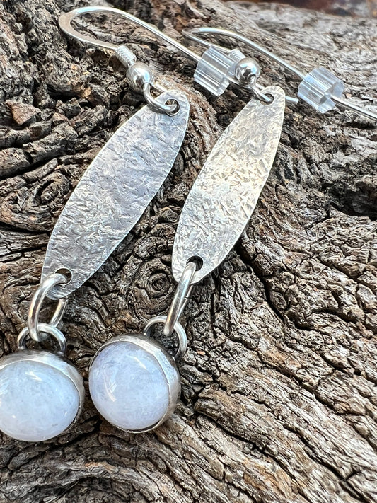 Moonstone long teardrop earrings