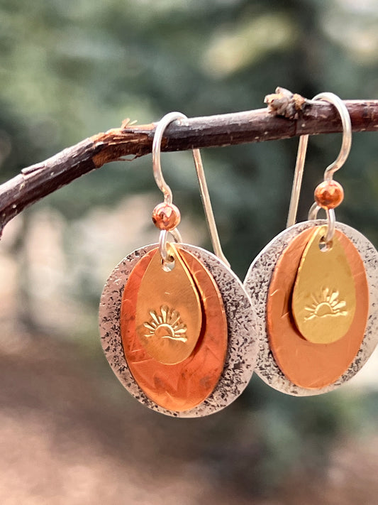 Trifecta sunrise earrings