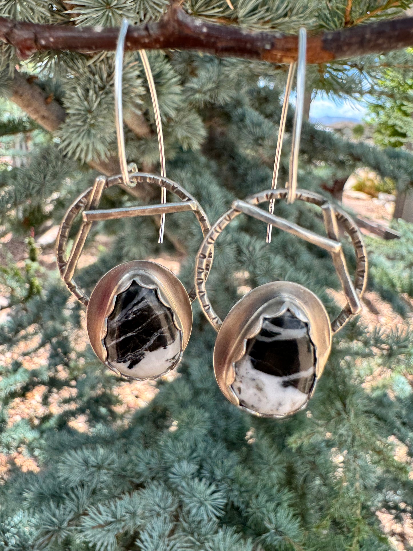 White buffalo sticks and stone earrings