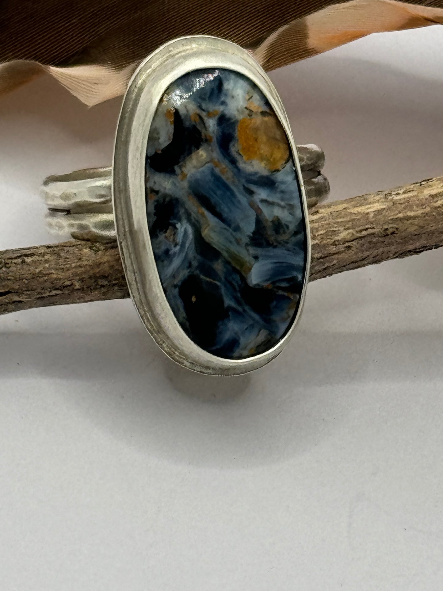 Pietersite oval swirl ring