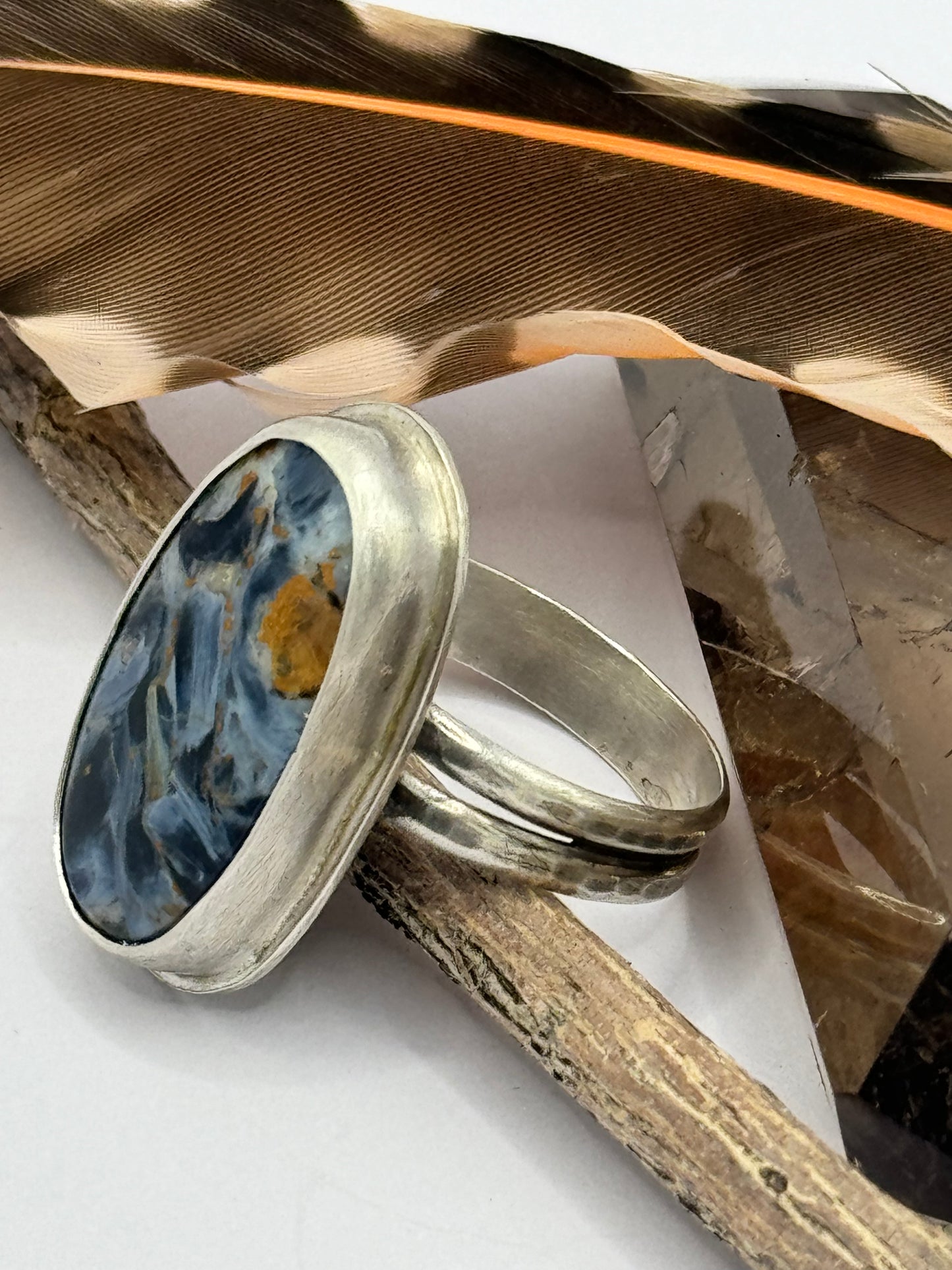 Pietersite oval swirl ring