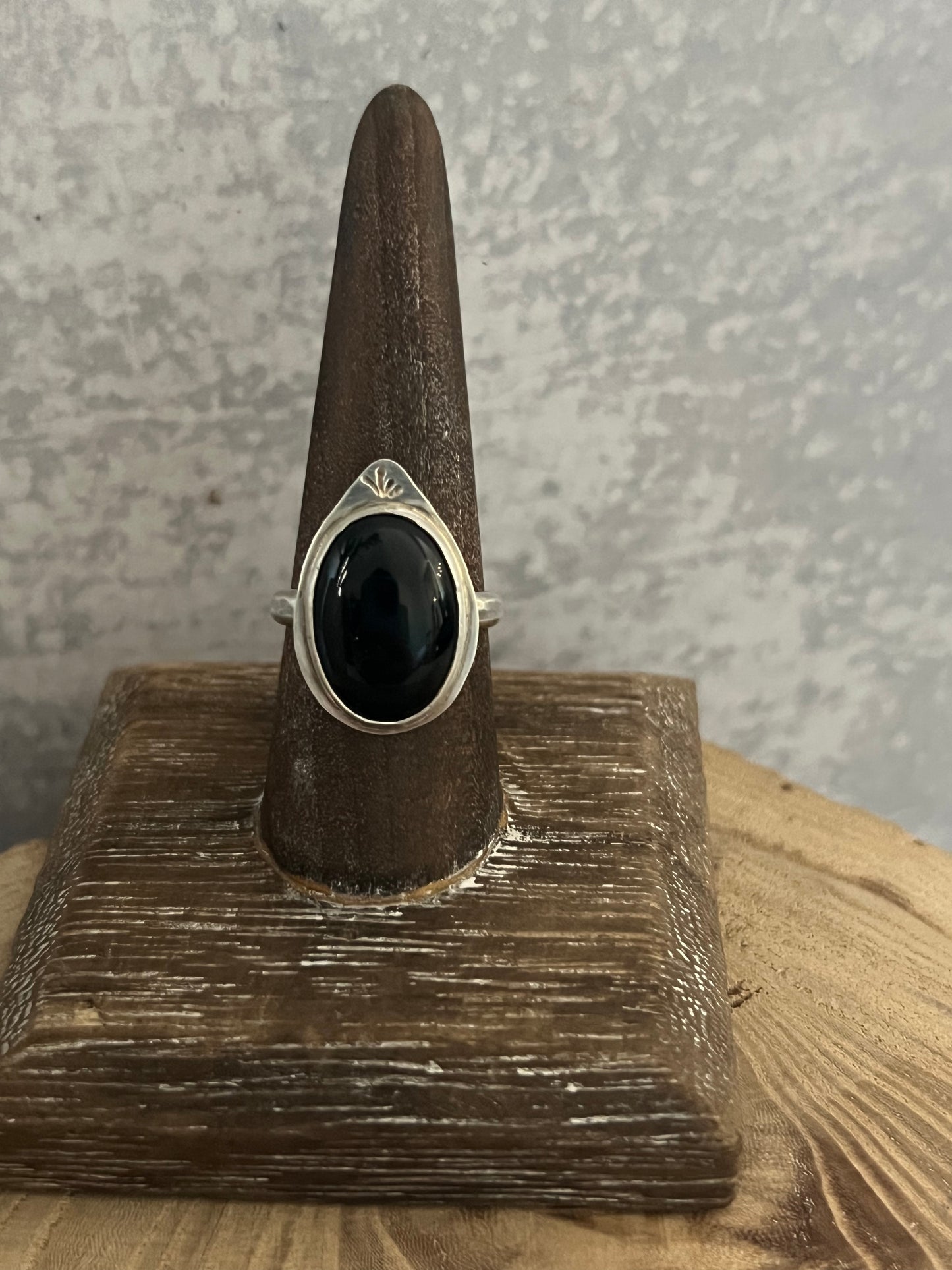 Teardrop Obsidian ring