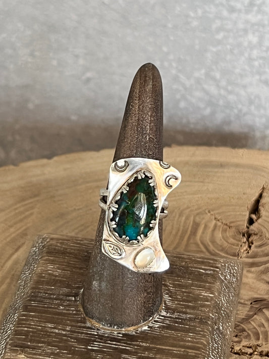 Turquoise, Chrysocolla and Moonstone
