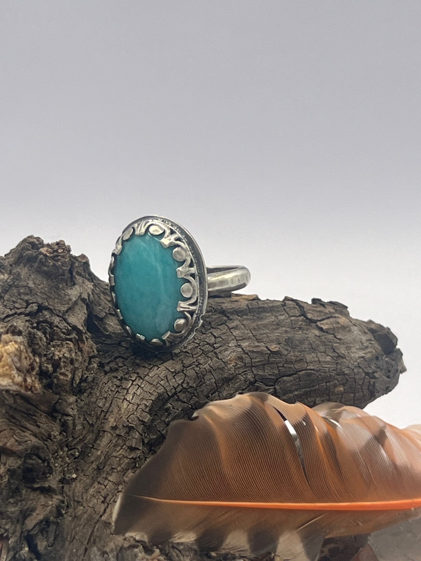 Amazonite Blue Bright Ring