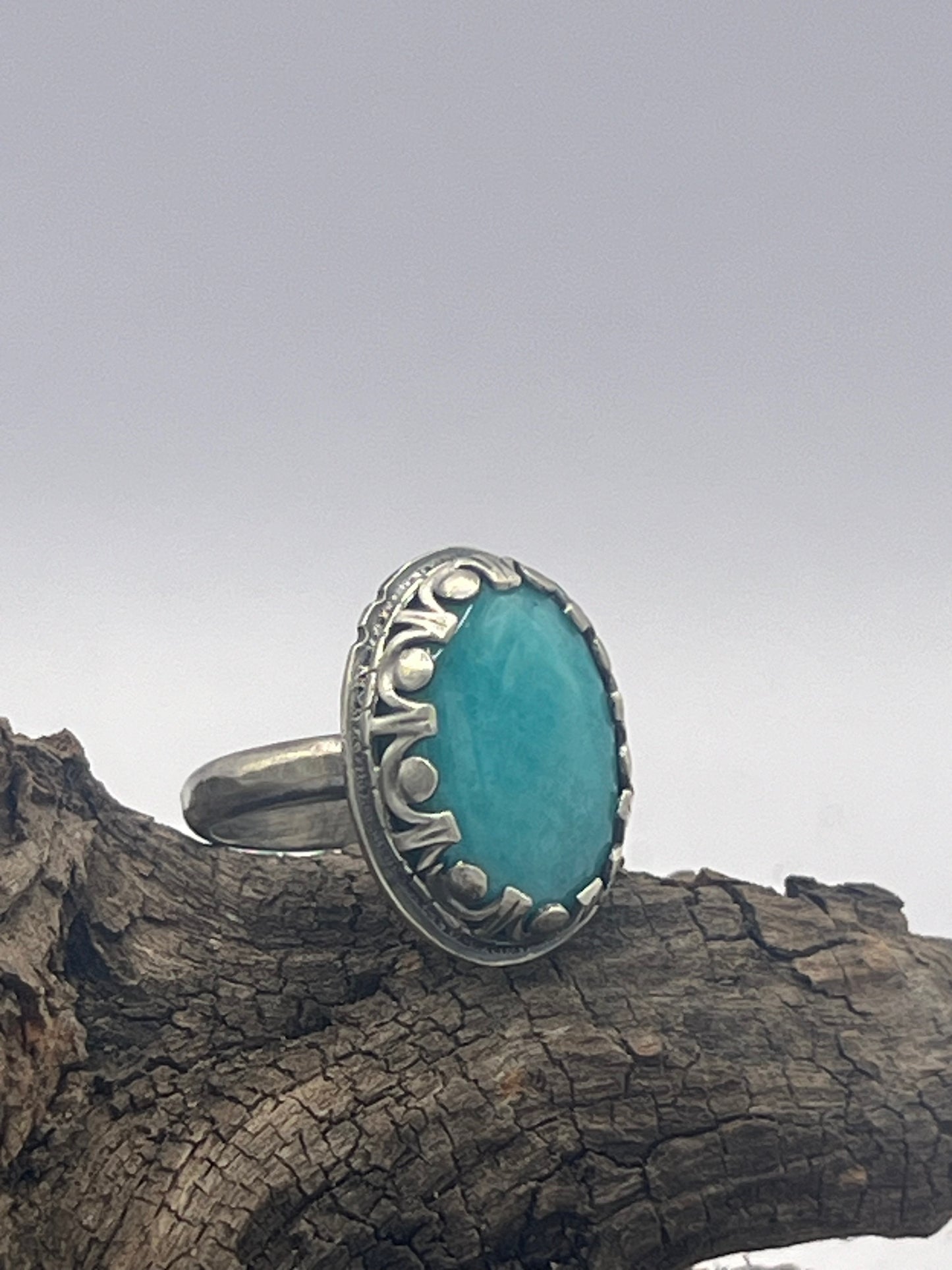 Amazonite Blue Bright Ring