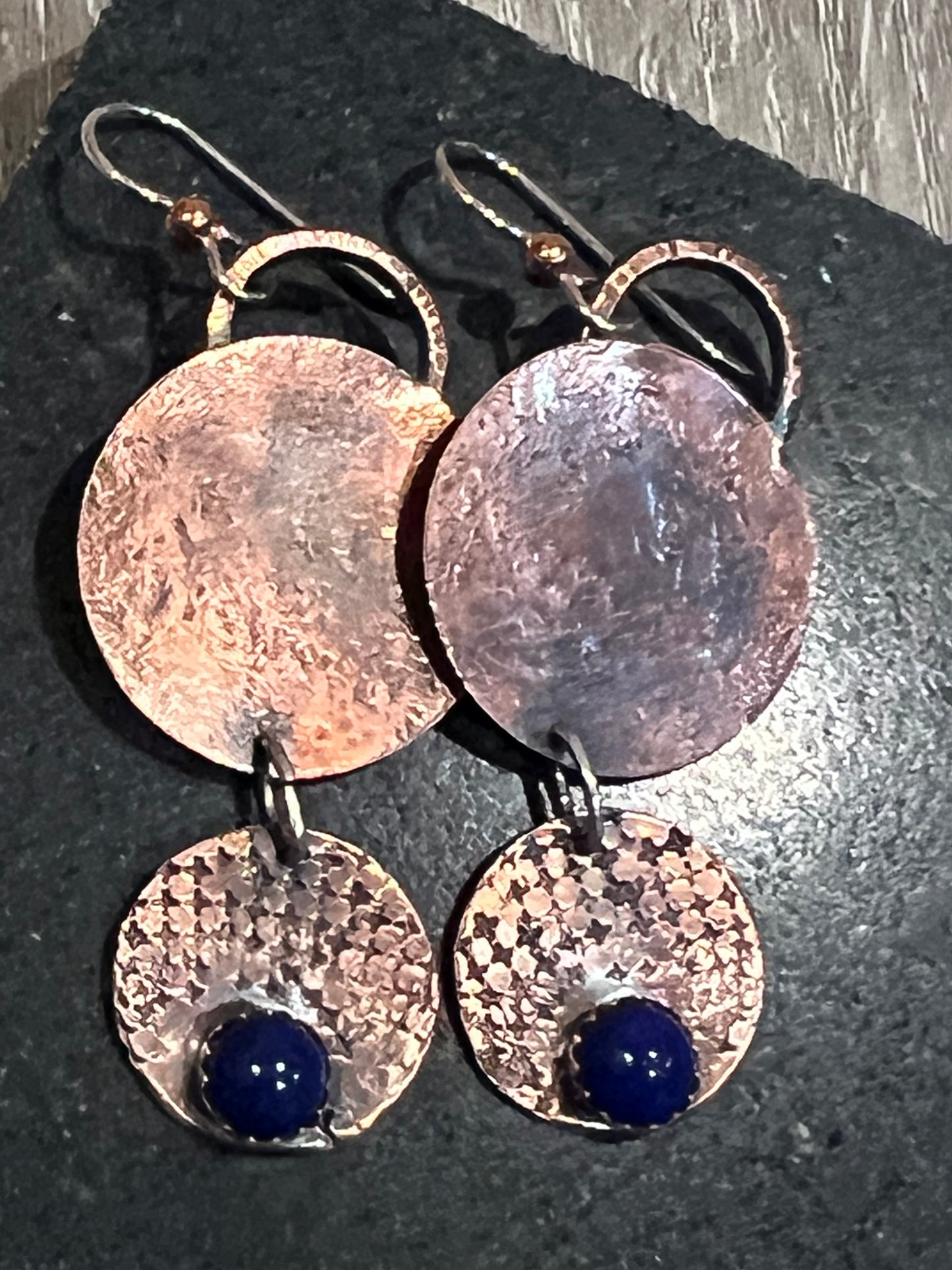 Lapis lazuli copper disc textures