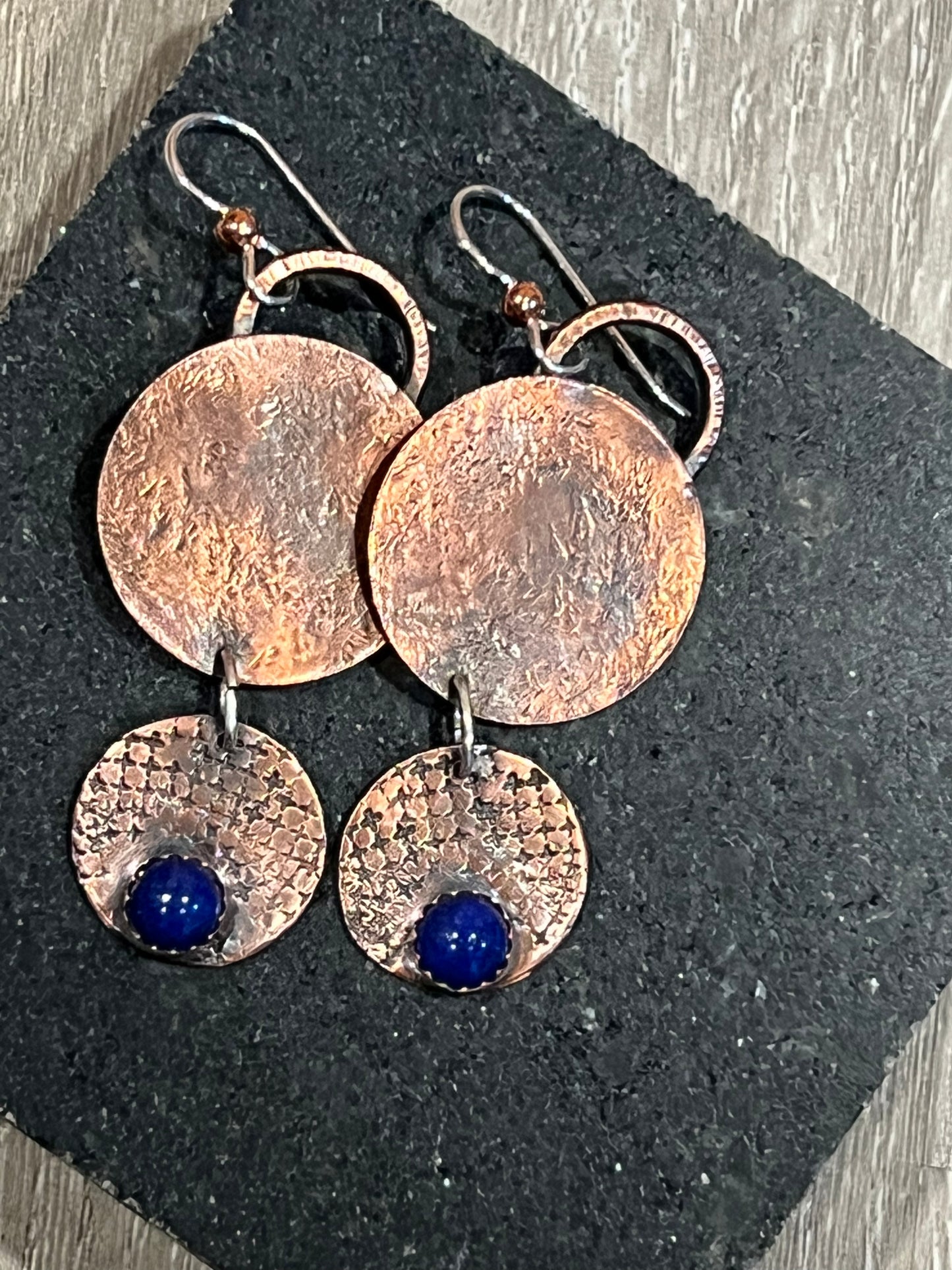 Lapis lazuli copper disc textures