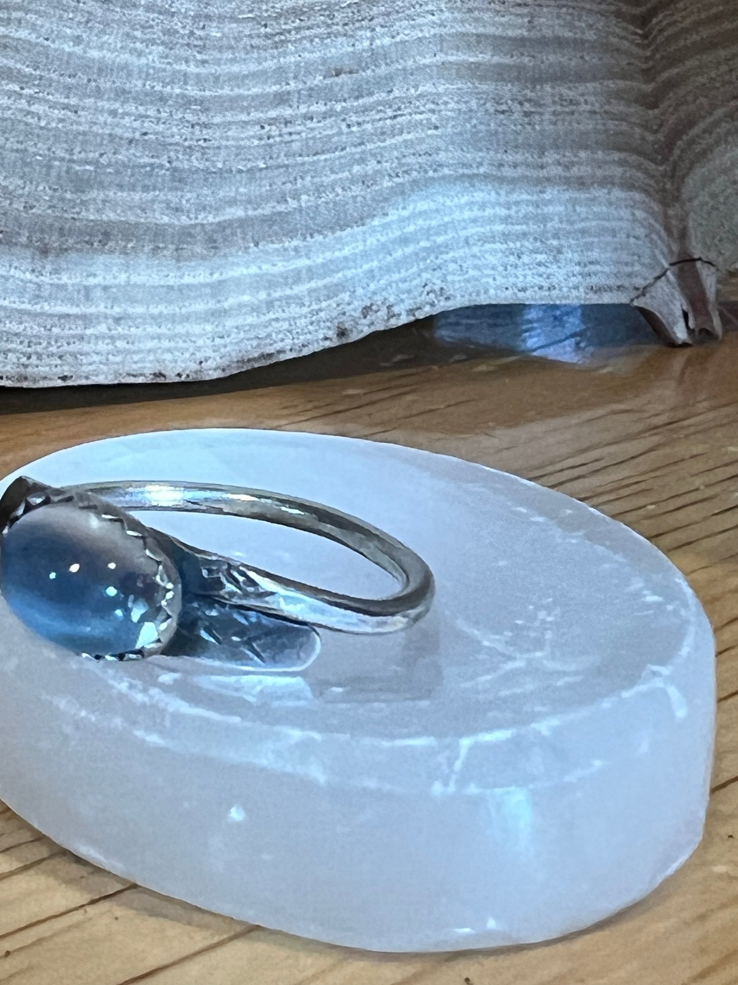 Wrap ring with moonstone