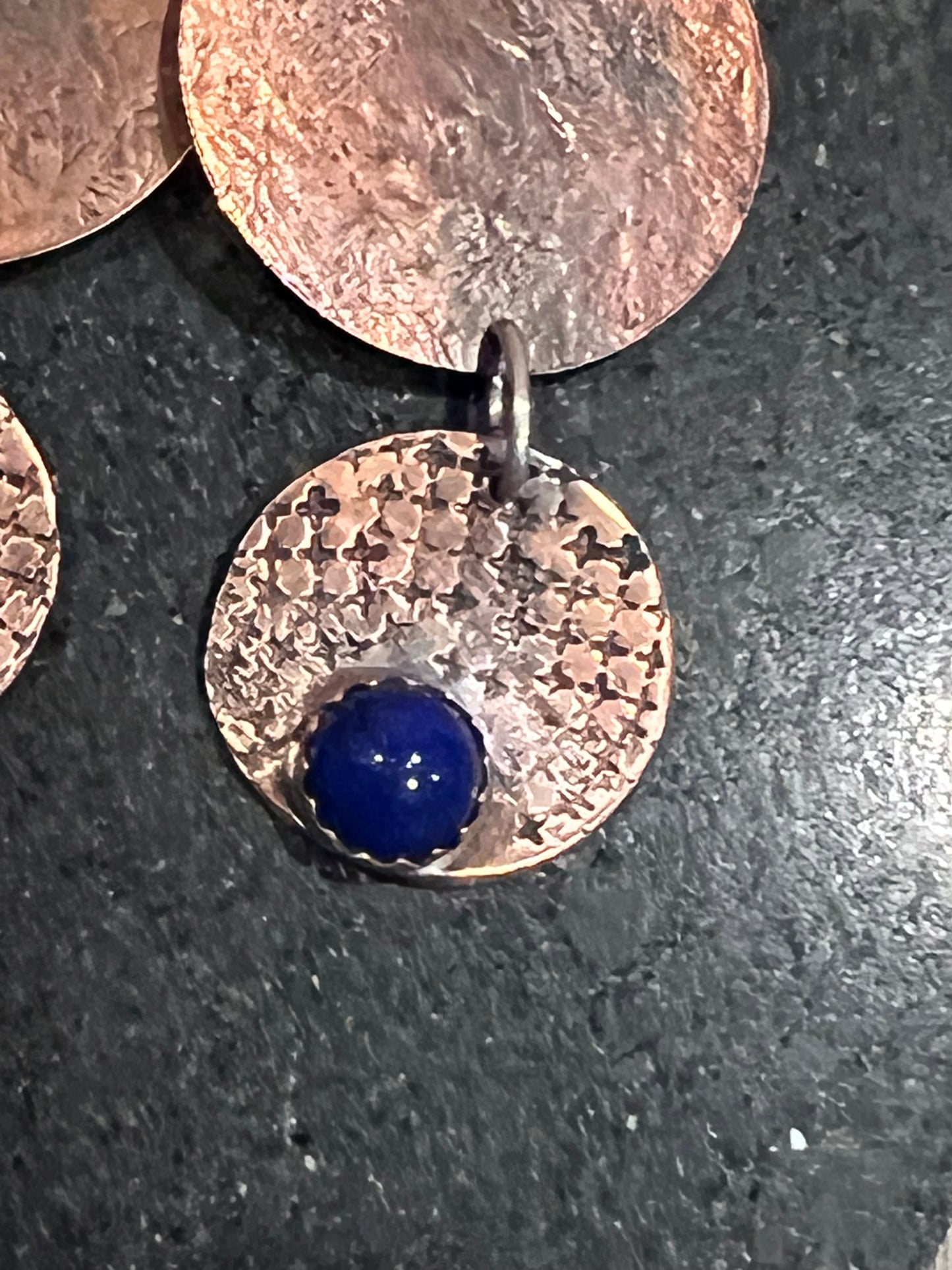Lapis lazuli copper disc textures
