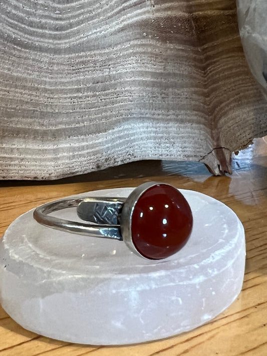 Wrap ring with carnelian
