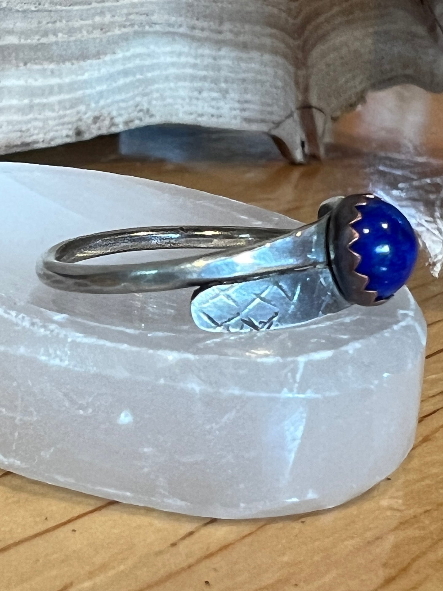 Wrap wing with lapis lazuli and copper